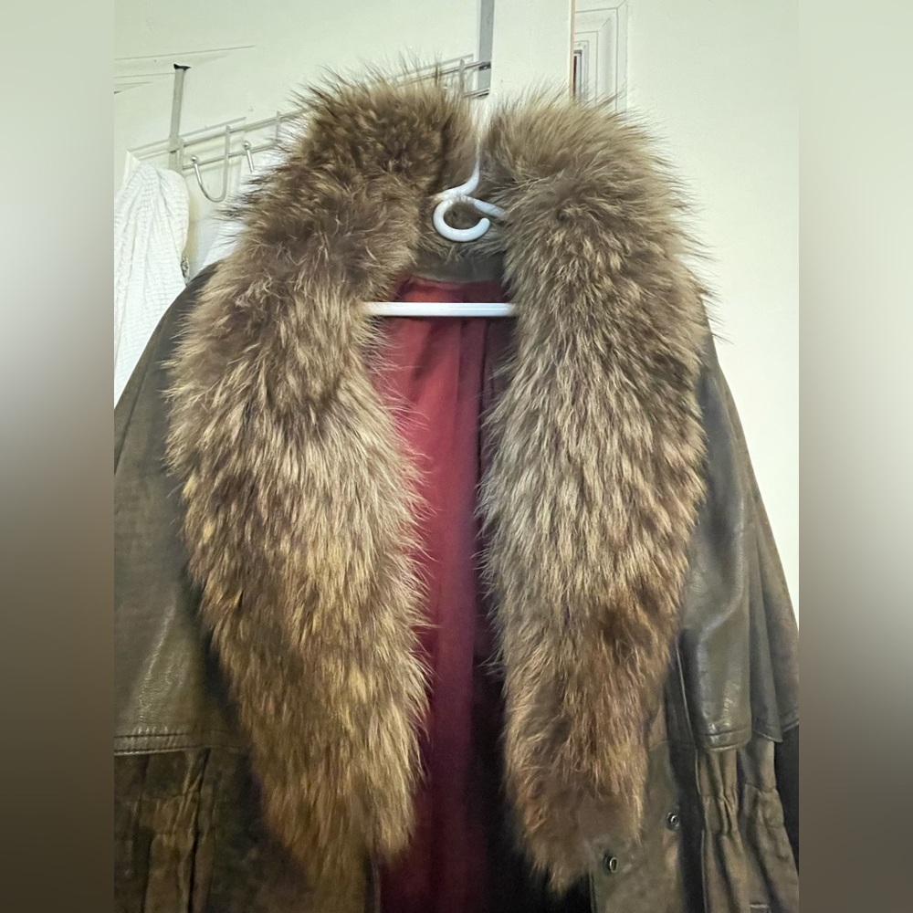 Leather Fur Coat